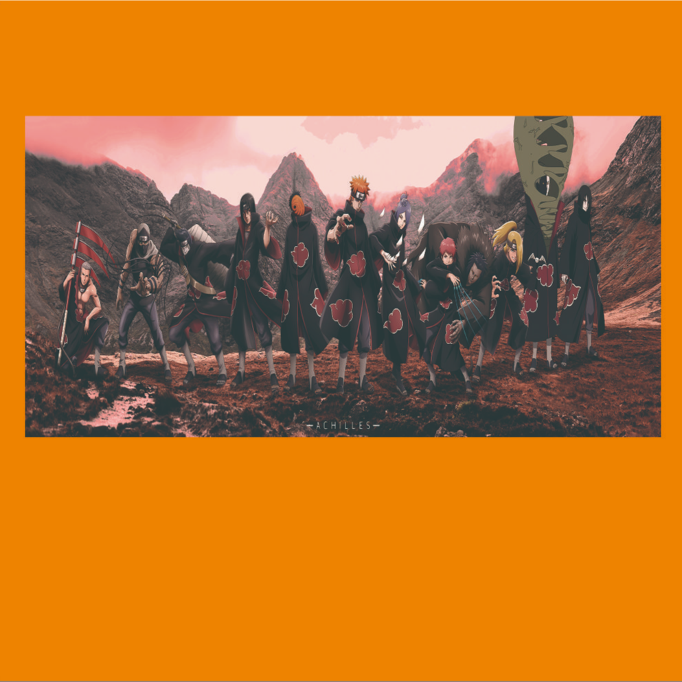 《火影晓组织40*80》PVC现代动漫装饰画