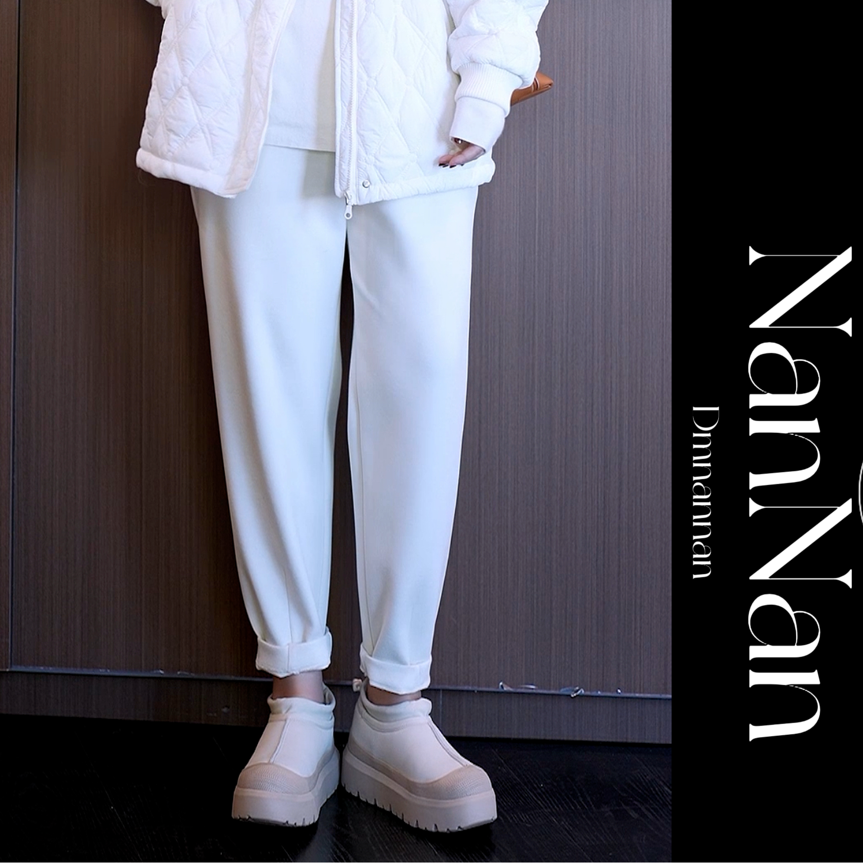 【楠楠推荐】冬款新款      显瘦百搭纯色    松紧腰萝卜裤B7104