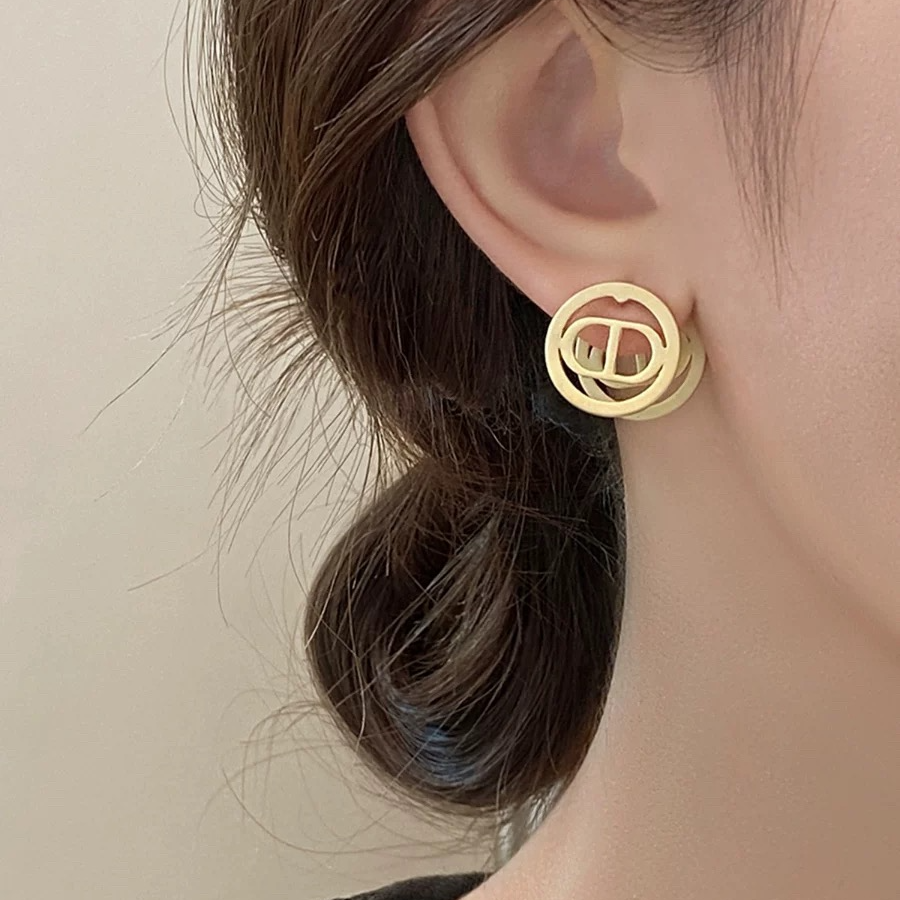 铜合金耳饰 A601 气质时尚轻奢百搭简约圈圈耳扣耳环