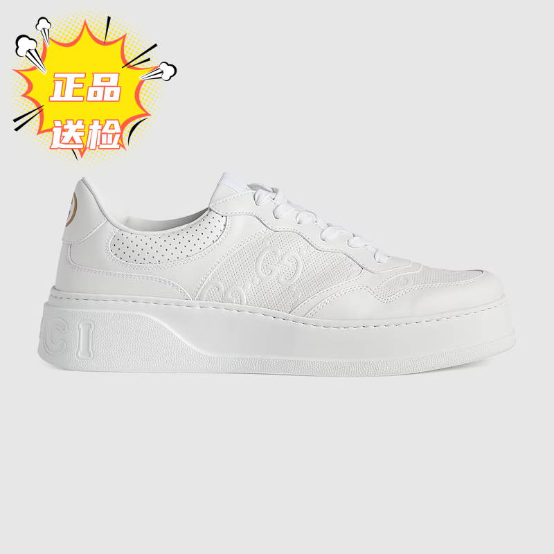 未使用 GUCCI/古驰 饼干鞋 休闲板鞋 男女同款 小白鞋 增高