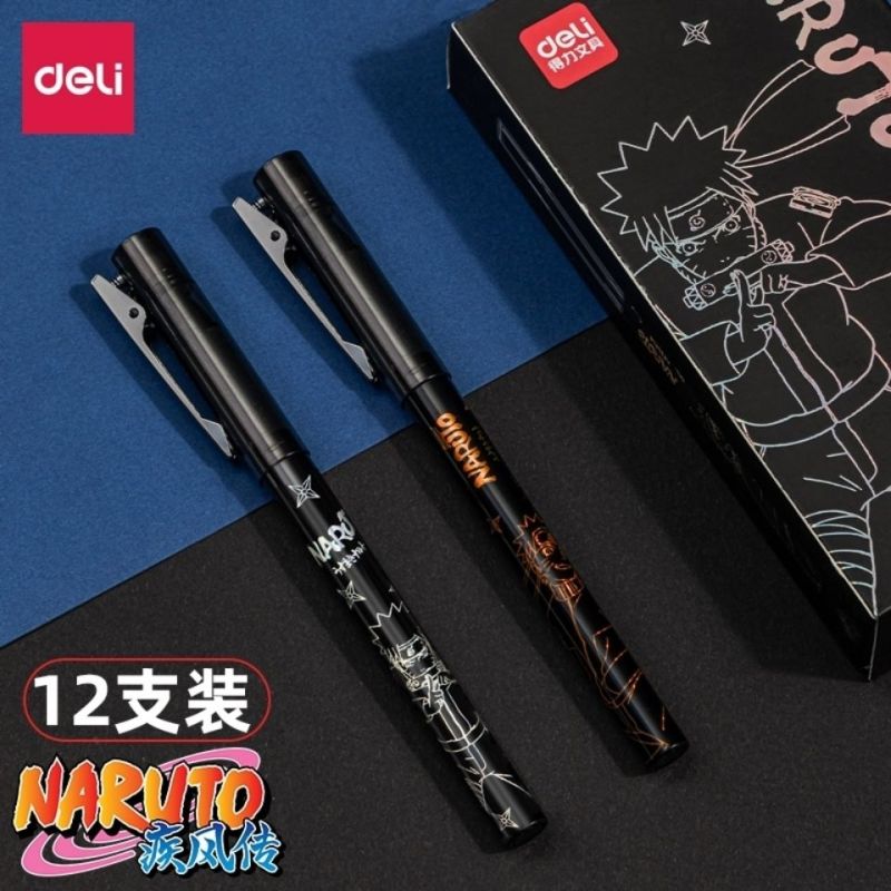得力A577火影速干学生中性ST头0.5mm黑色考试水笔刷题考试专用