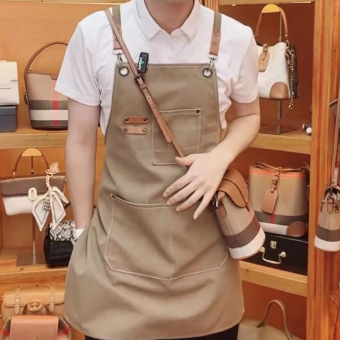 【主播同款】定制高颜值帆布牛仔围裙时尚休闲百搭气质简约潮流纯色