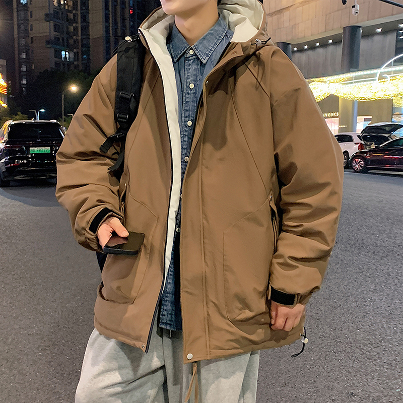 连帽冲锋棉衣外套男士冬季防风防寒棉袄男款冬天加厚工装百搭棉服