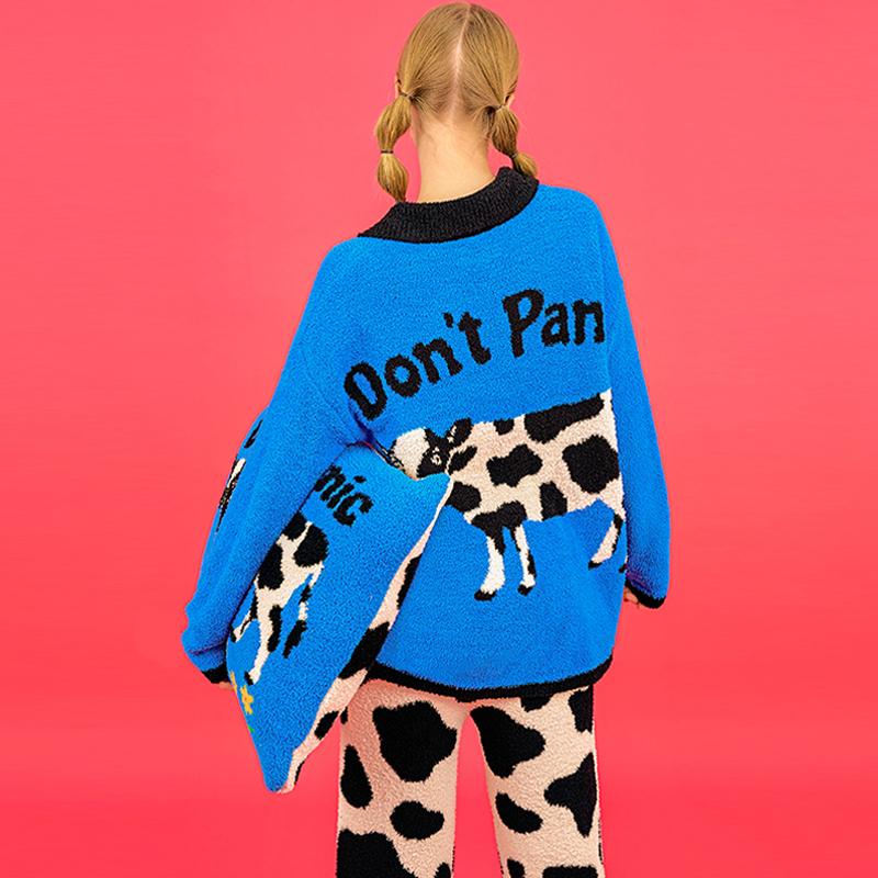 wigglewiggle睡衣套装女四季珊瑚绒家居服舒适亲肤可爱加厚