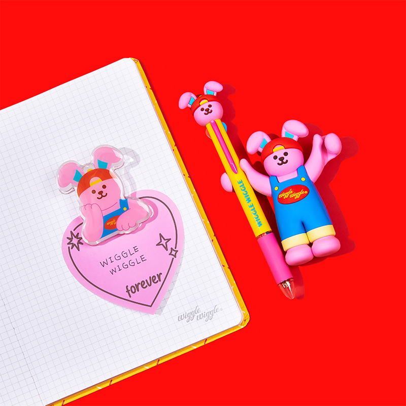 wigglewiggle圆珠笔按压式学生专用办公文具油笔四色IP彩笔