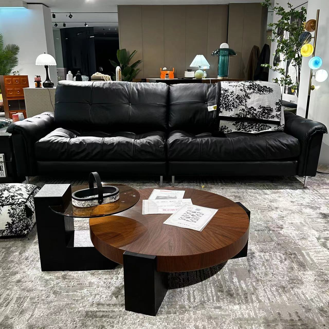 【星云沙发】头层牛皮意式轻奢设计师直排沙发