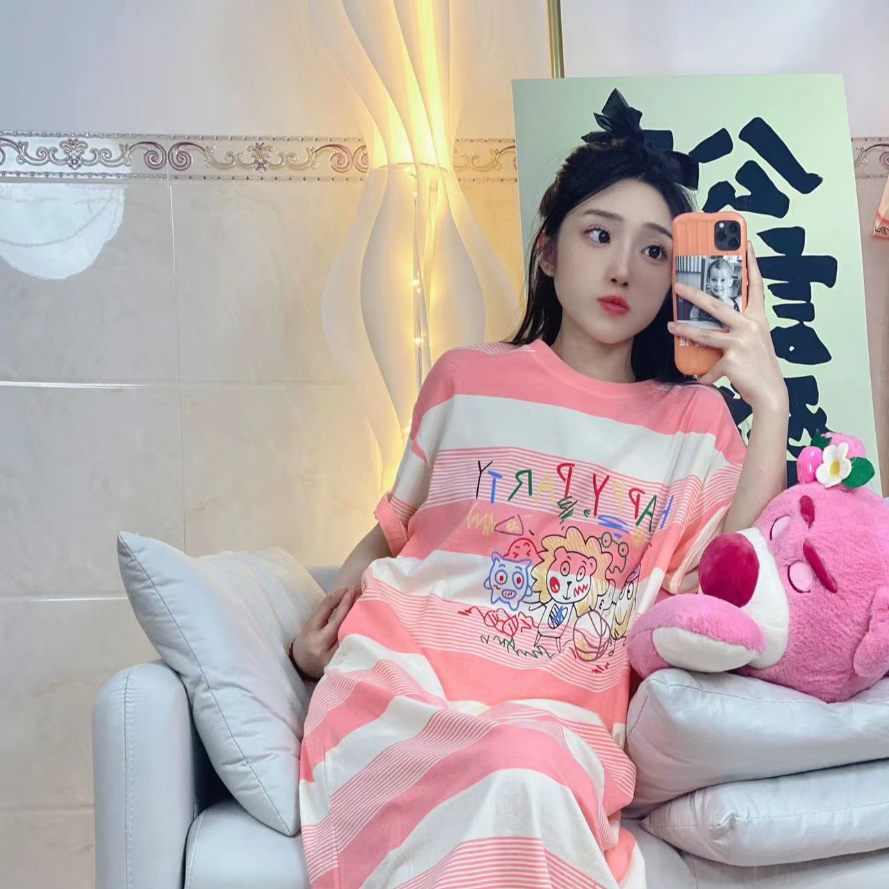 9.（901-999）睡裙休闲夏季宽松中长款女士韩版甜美显瘦大码韩版