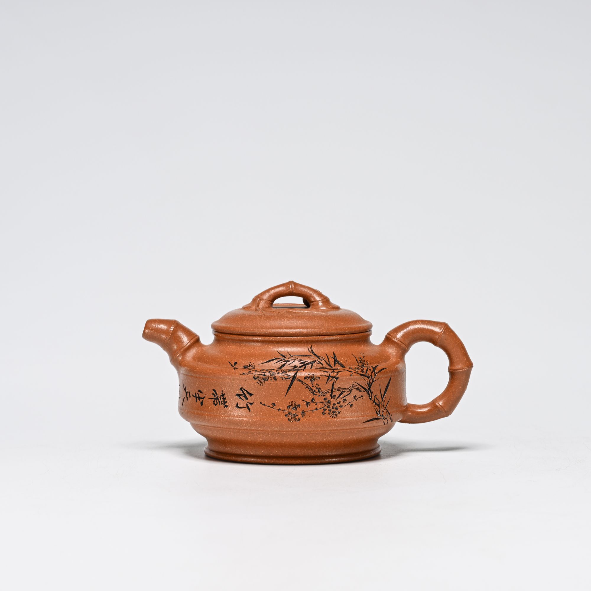 原矿紫砂壶蟹黄老段泥双线竹鼓壶