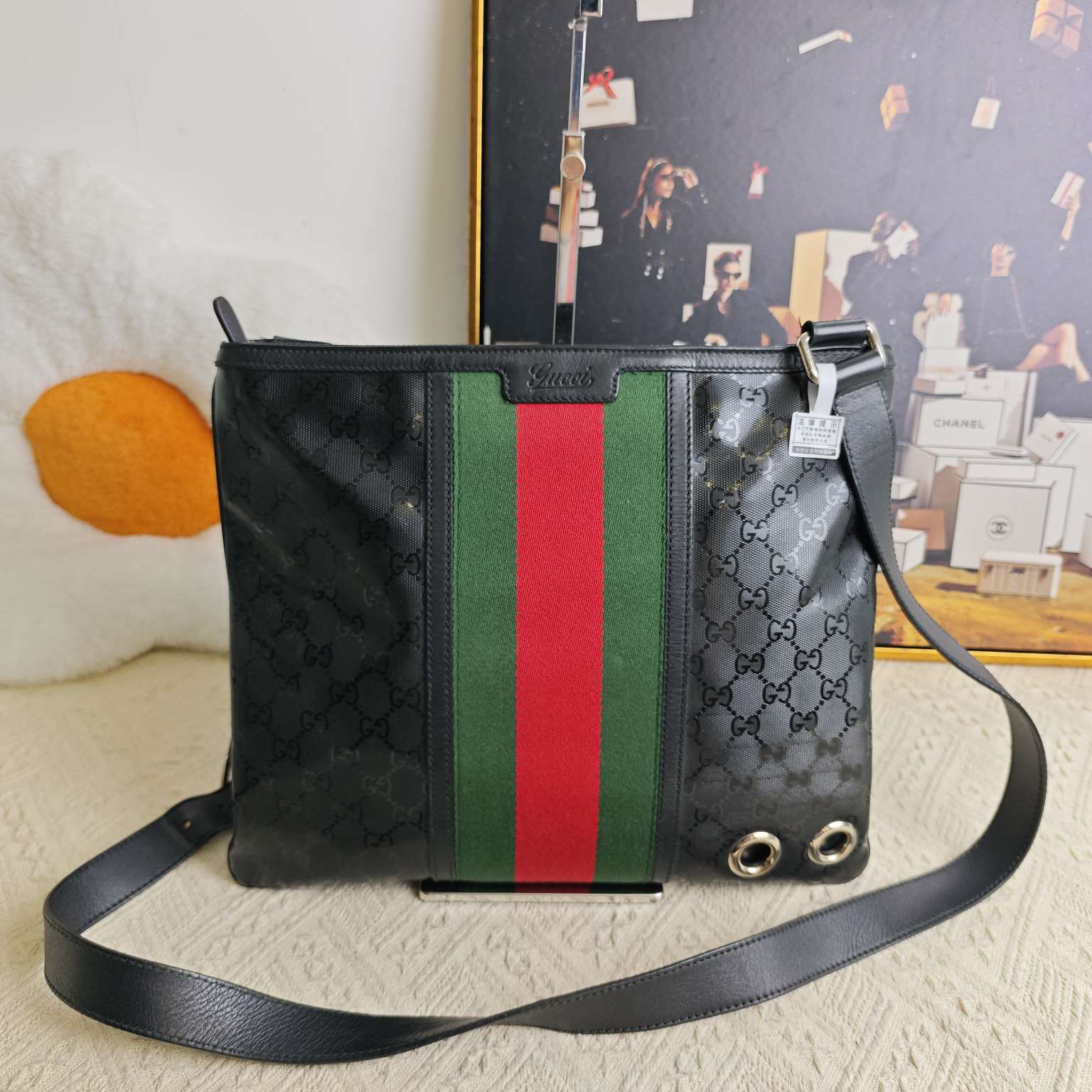 95新 GUCCI/古驰 古驰GUCCI  斜挎包 尺寸35x28x3编码10260146