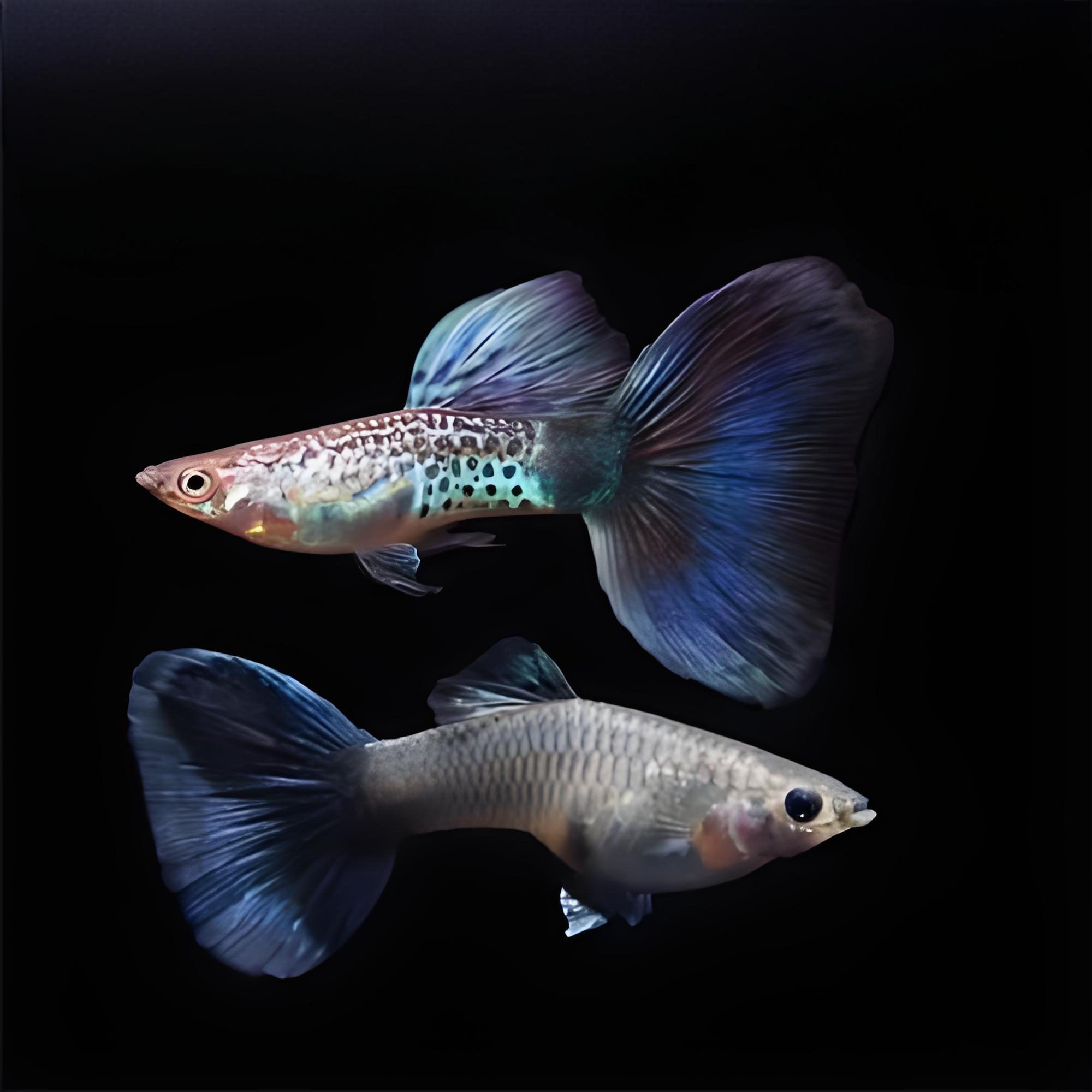 蓝色妖姬孔雀鱼5对2.5cm+