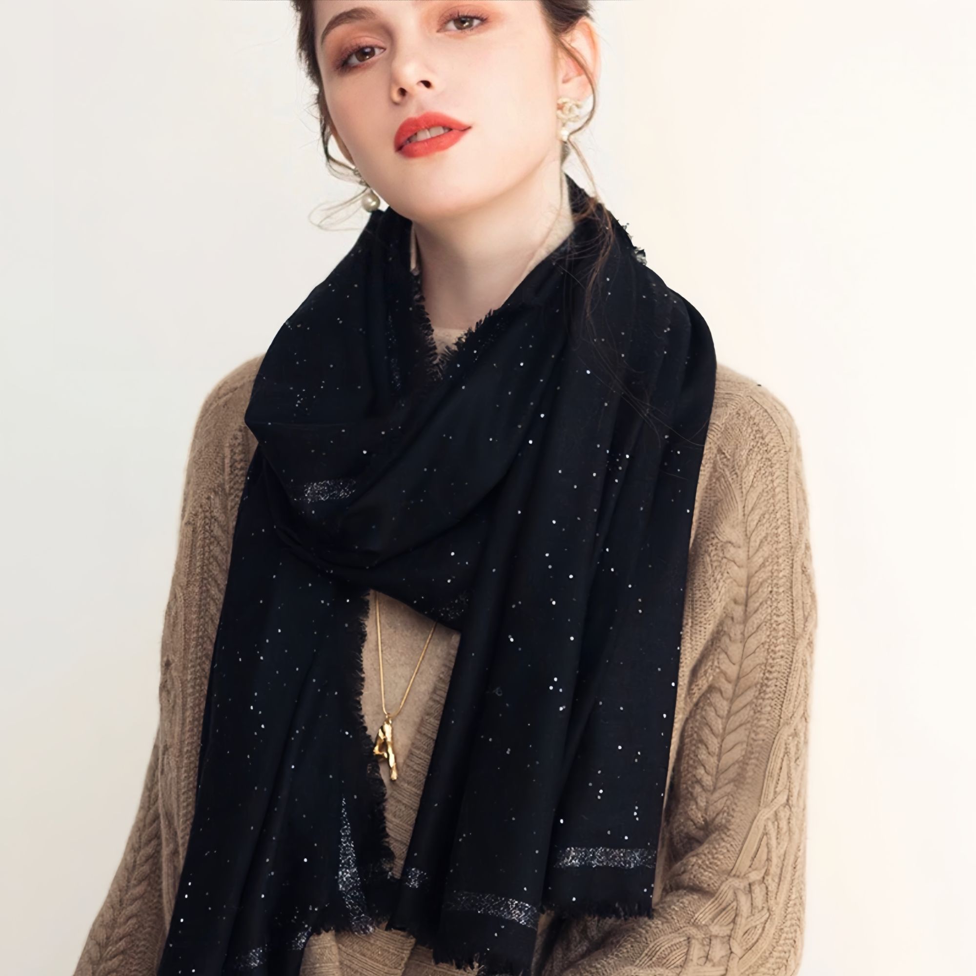 200支水溶羊毛轻奢围巾披肩