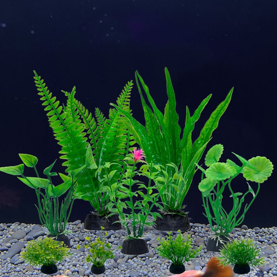 鱼缸内装饰假水草造景仿真塑料水族箱摆件装饰桌面智能大小鱼缸