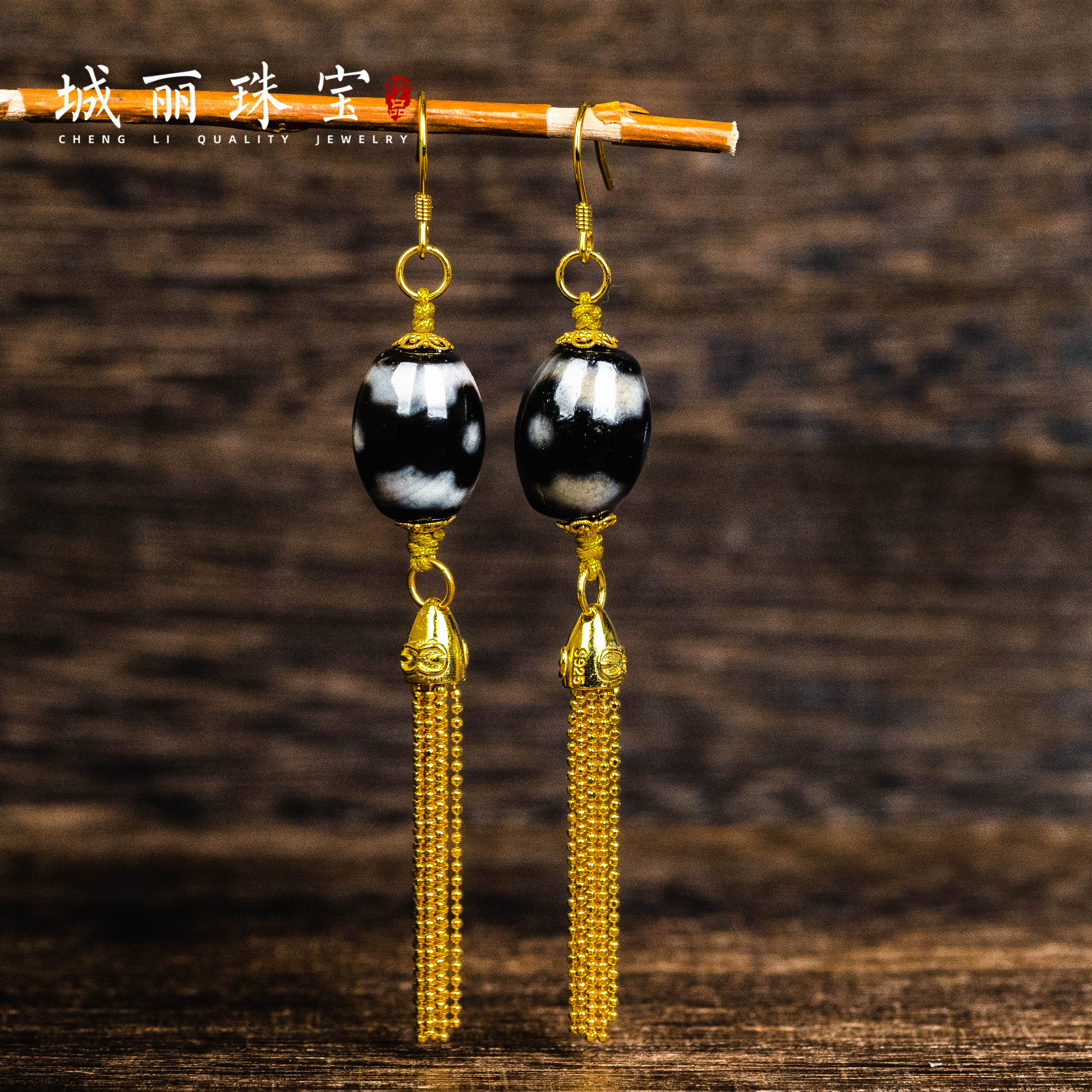 925银耳饰 925银耳饰 【城丽珠宝】坛三圆流苏耳钩/对TZ-2003