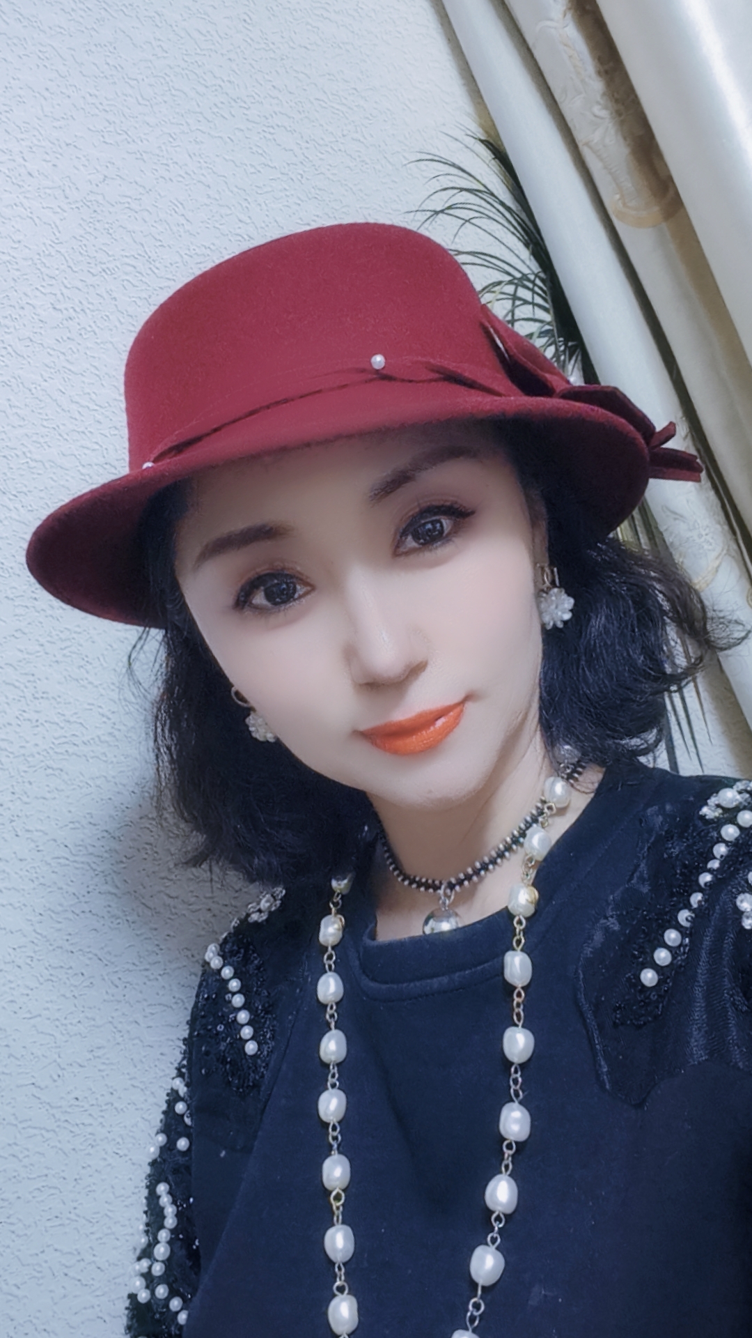 【尚雅美】绵羊毛英伦时尚洋气反翘小礼帽