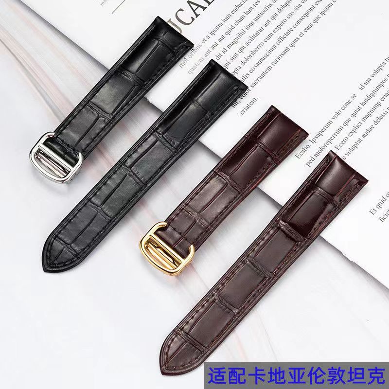 代用卡地亚手表带Tank皮表带男女适配坦克蓝气球伦敦真皮牛皮solo