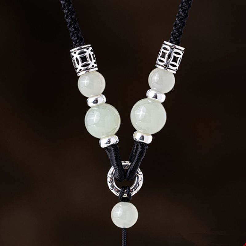 非金属布艺吊坠 高端天然和田吊坠绳项链绳吊坠简约百搭挂绳调节