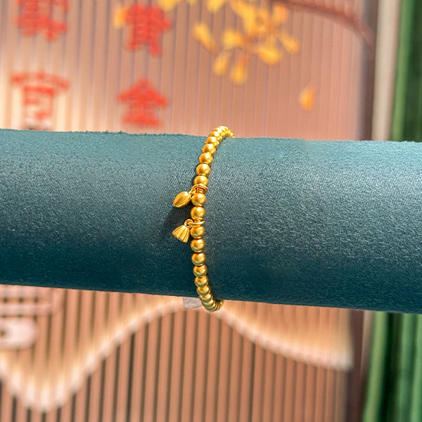 【两世欢手链】足金9999纯黄金手链手饰可伸缩多样性发一件