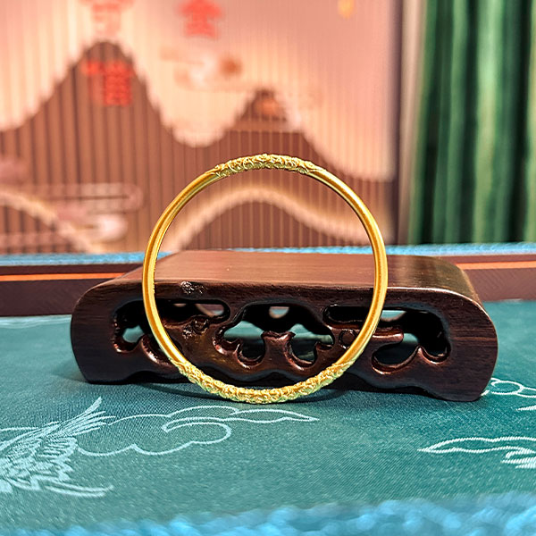 【卷草纹】专柜同款足金9999纯黄金手镯手饰多样性发一件