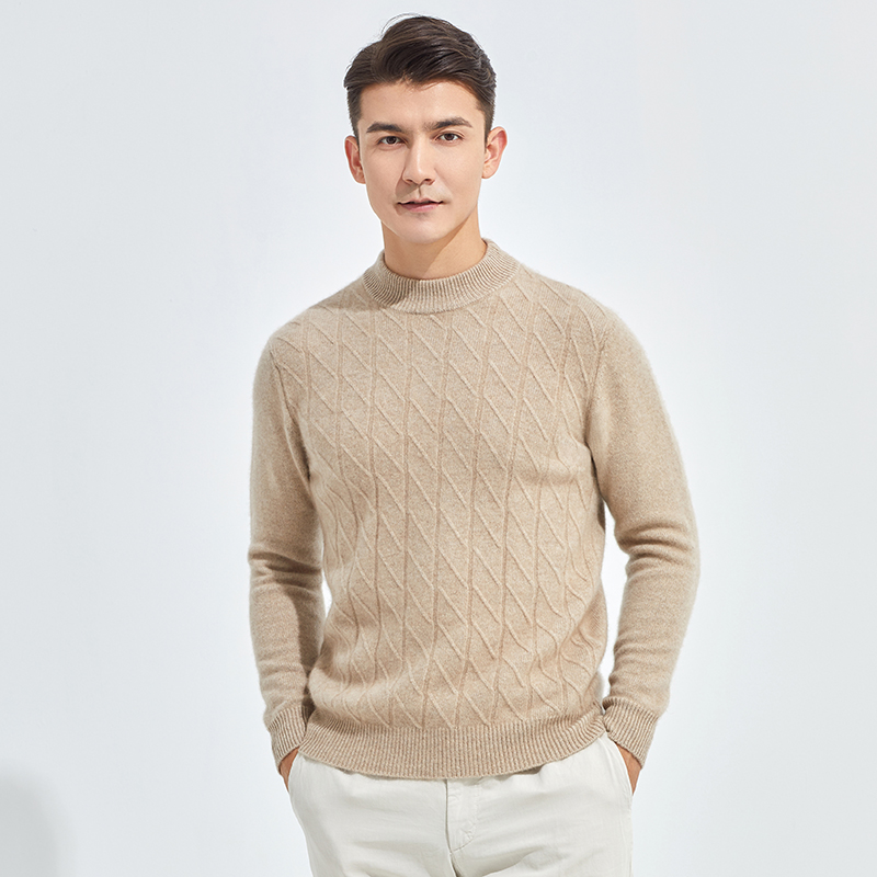 羊绒衫男100纯羊绒圆领加厚打底衫山羊绒针织衫男士毛衣冬款绒衫