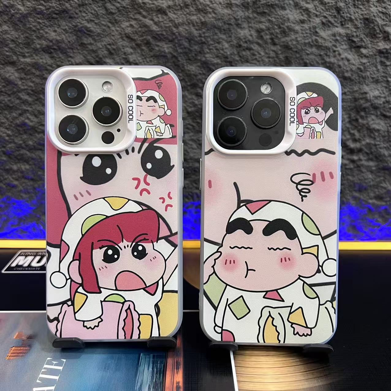 情侣小新小美-IMD彩银-白-时尚潮流个性防撞防摔散热磨砂手机壳