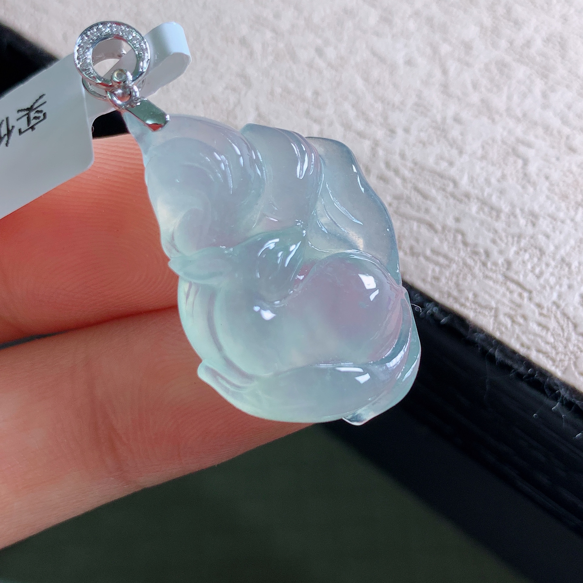 翡翠吊坠缅甸冰种A货聪明伶俐精美狐狸玉石玉器珠宝首饰挂件精雕