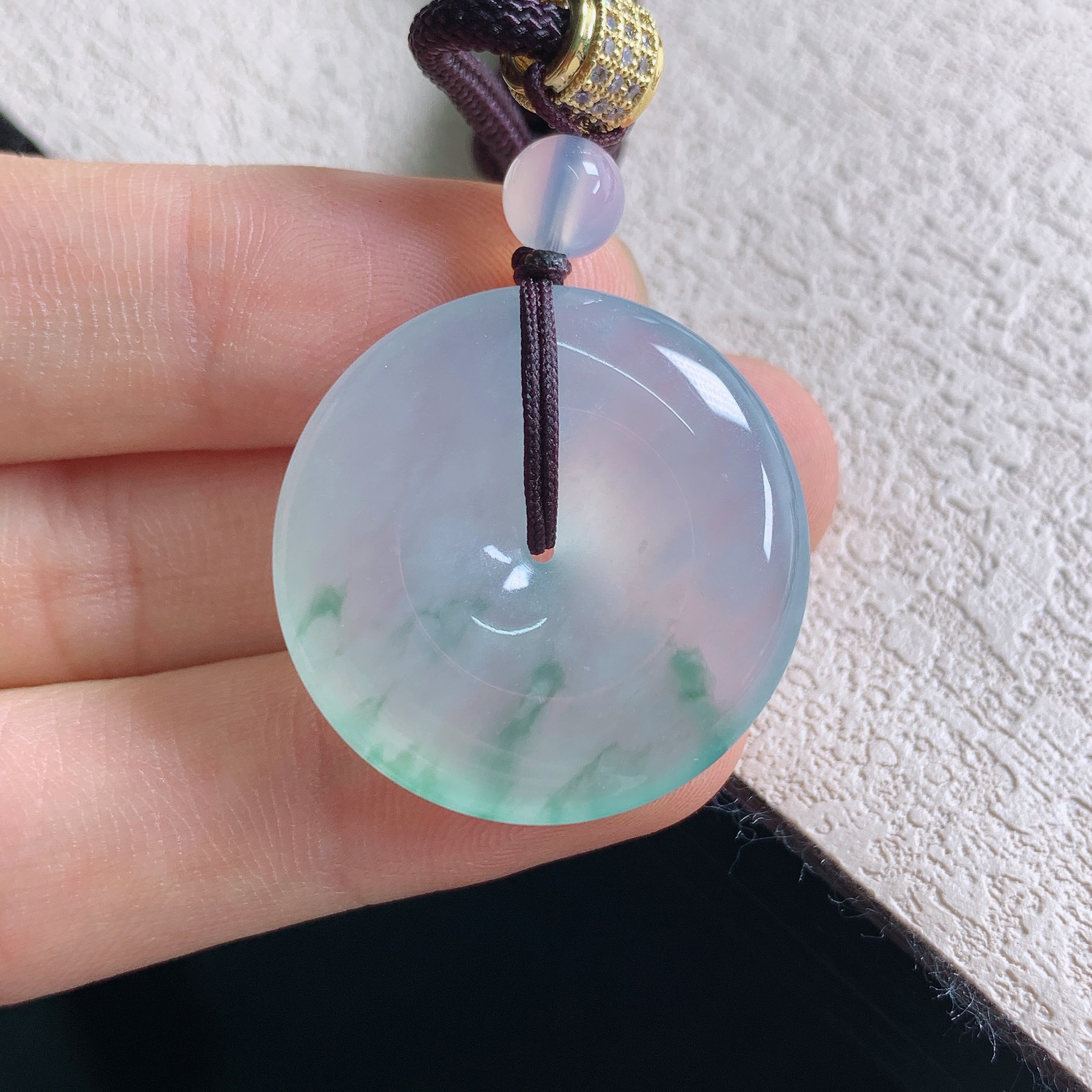 缅甸天然翡翠A货老坑冰种平安扣精品高品质精雕珠宝吊坠百搭挂坠