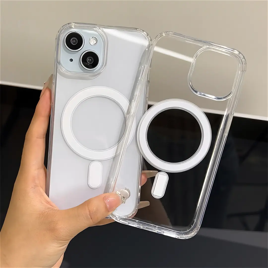 简约透明磁吸壳适用于iPhone15/14promax手机壳苹果13/11防摔12软