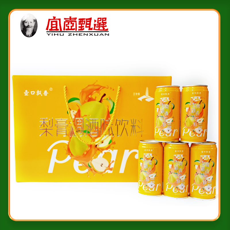 壶口飘香 苹果梨汁混合稠酒无酒精饮料200mlX10罐