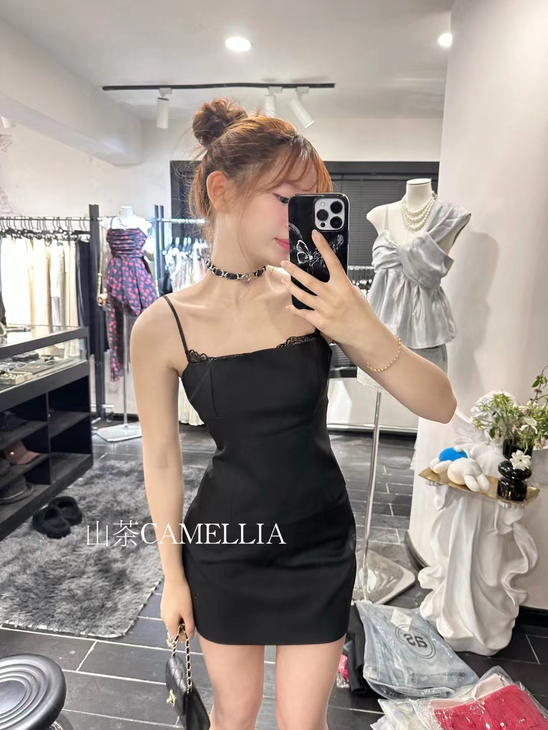 CAMELLIA吊带显瘦短裙套装