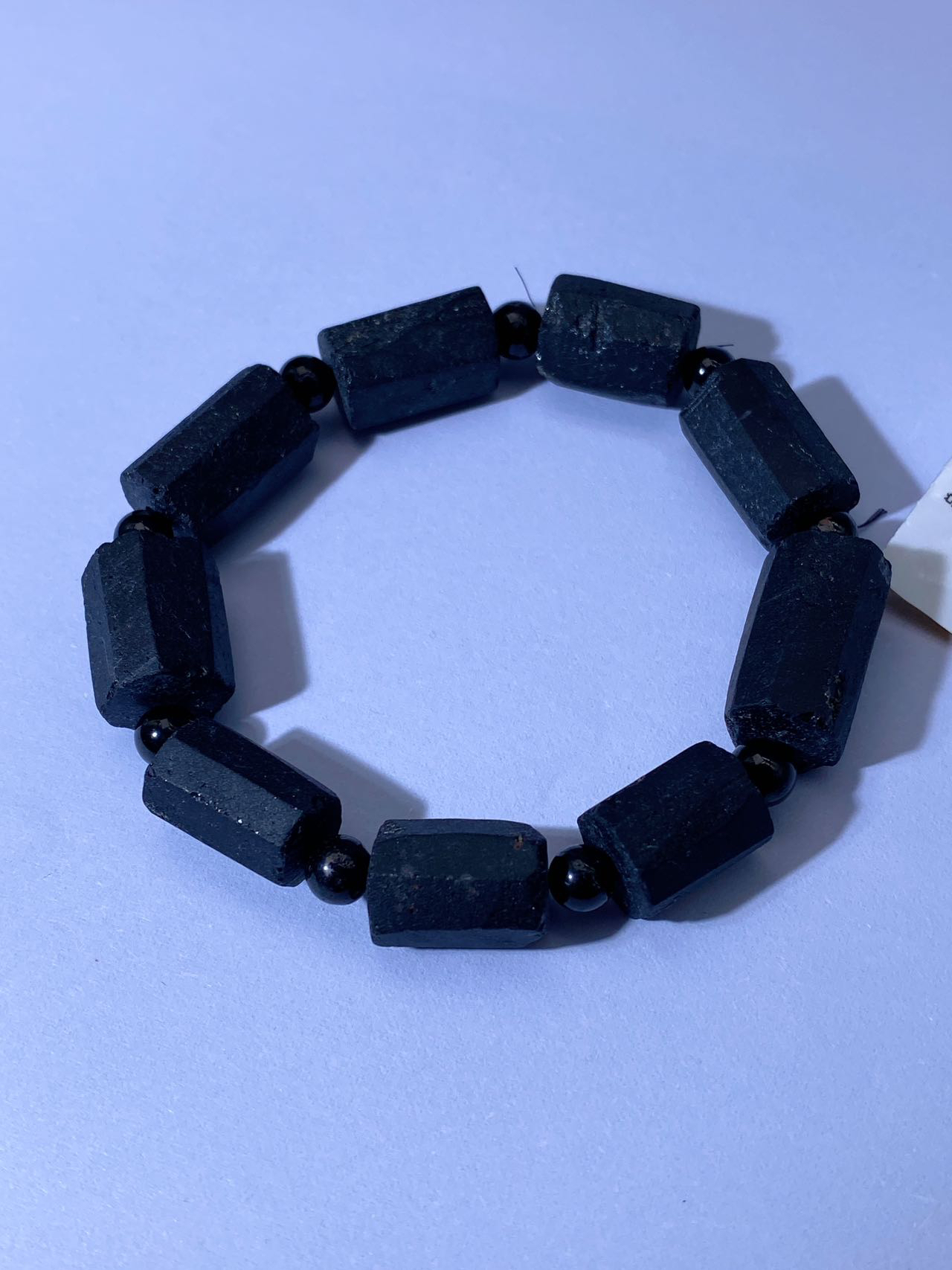 新疆珠宝黑碧玺手串男士单圈个性黑色白色时尚情侣复古竹节极光