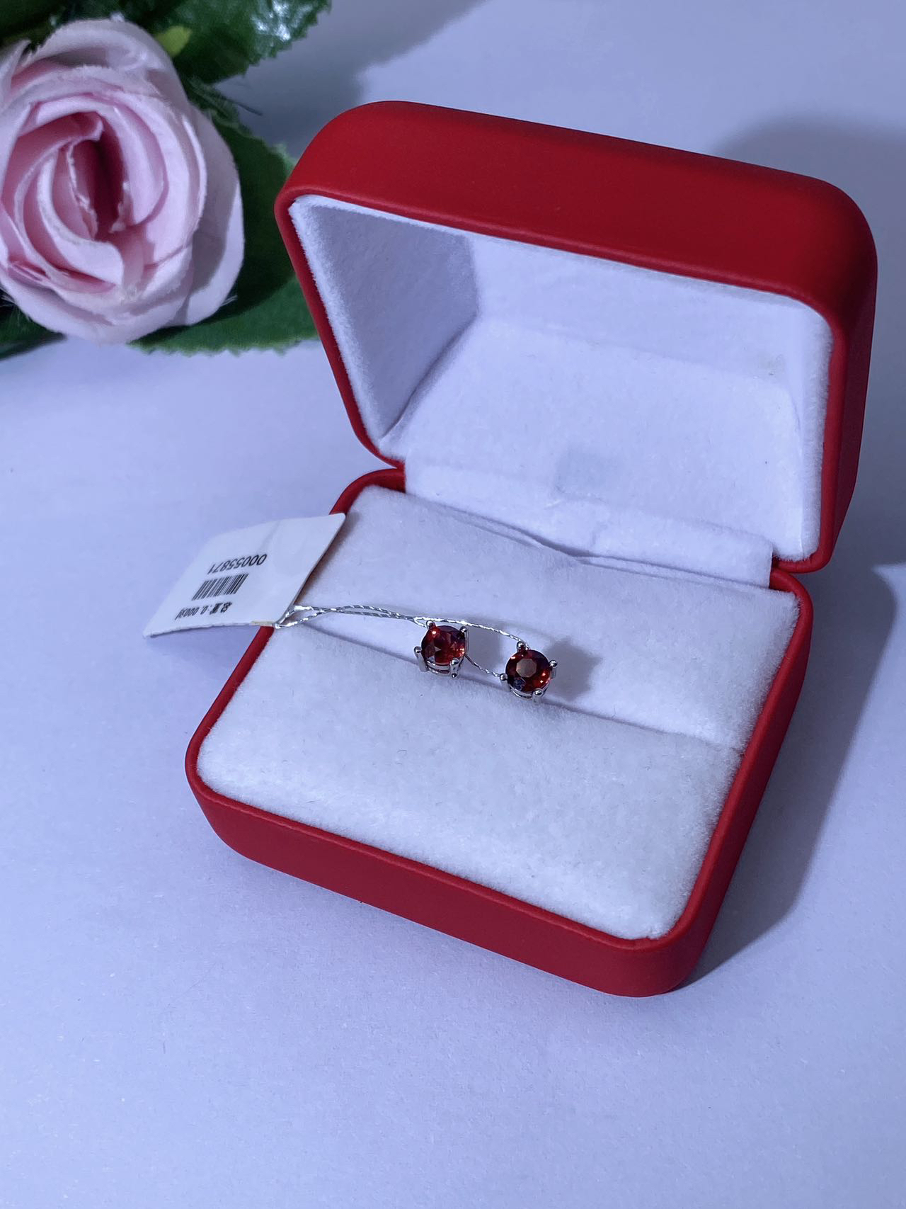 新疆珠宝925石榴石耳饰