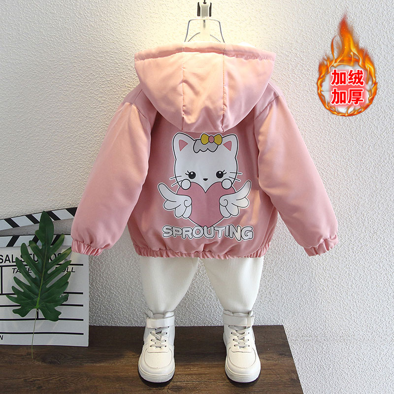 女童冬装棉服2023新款洋气中大童秋冬儿童加绒加厚保暖棉衣外套