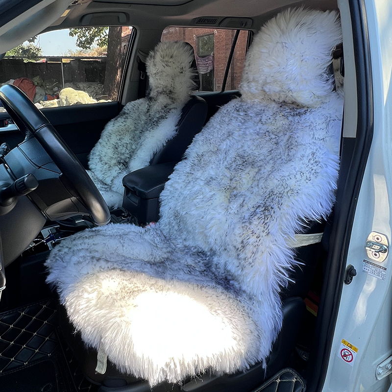 主播推荐！整张羊皮裁剪汽车坐垫 单张靠背坐垫 大连体坐垫羊毛