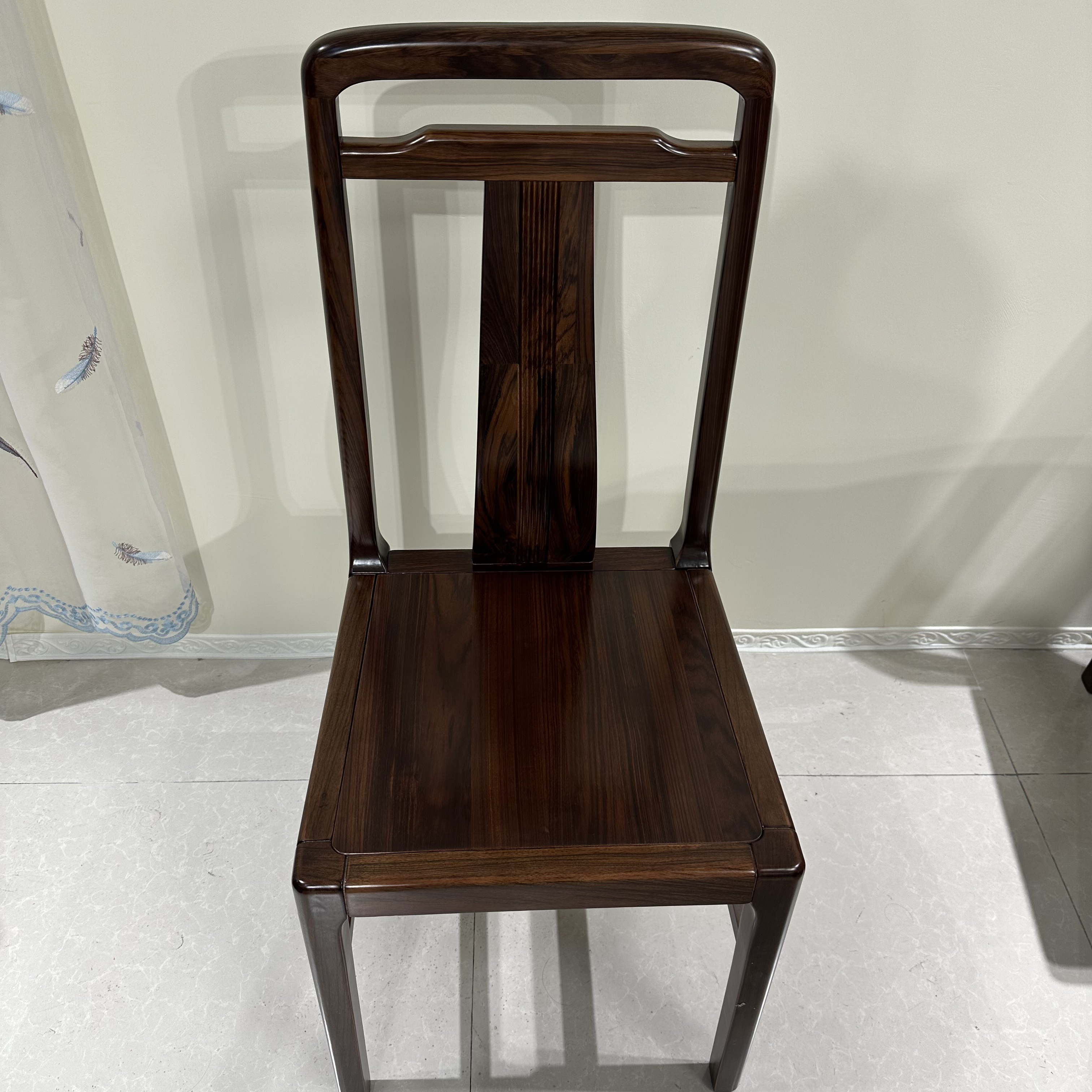 家用实木隼卯结构茶椅书椅乌金木椅子休闲椅靠背椅新中式简约餐椅