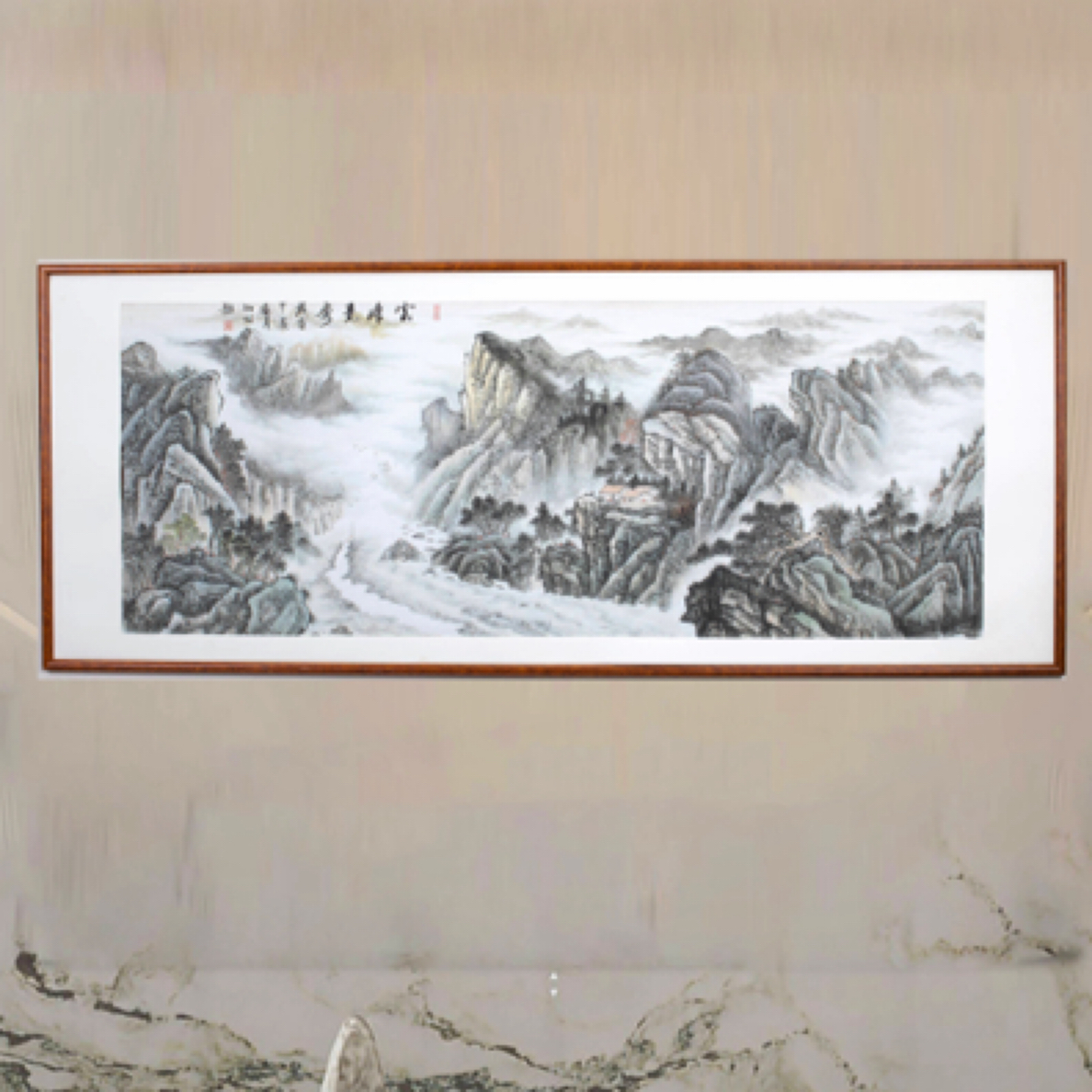 4【峡川美景】缘古轩沙发客厅办公室书房茶室国画