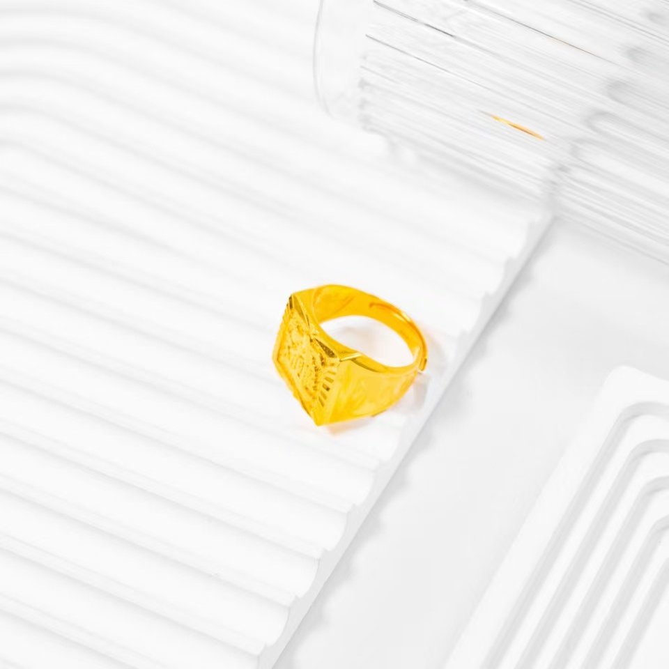 足银戒指 四方戒财