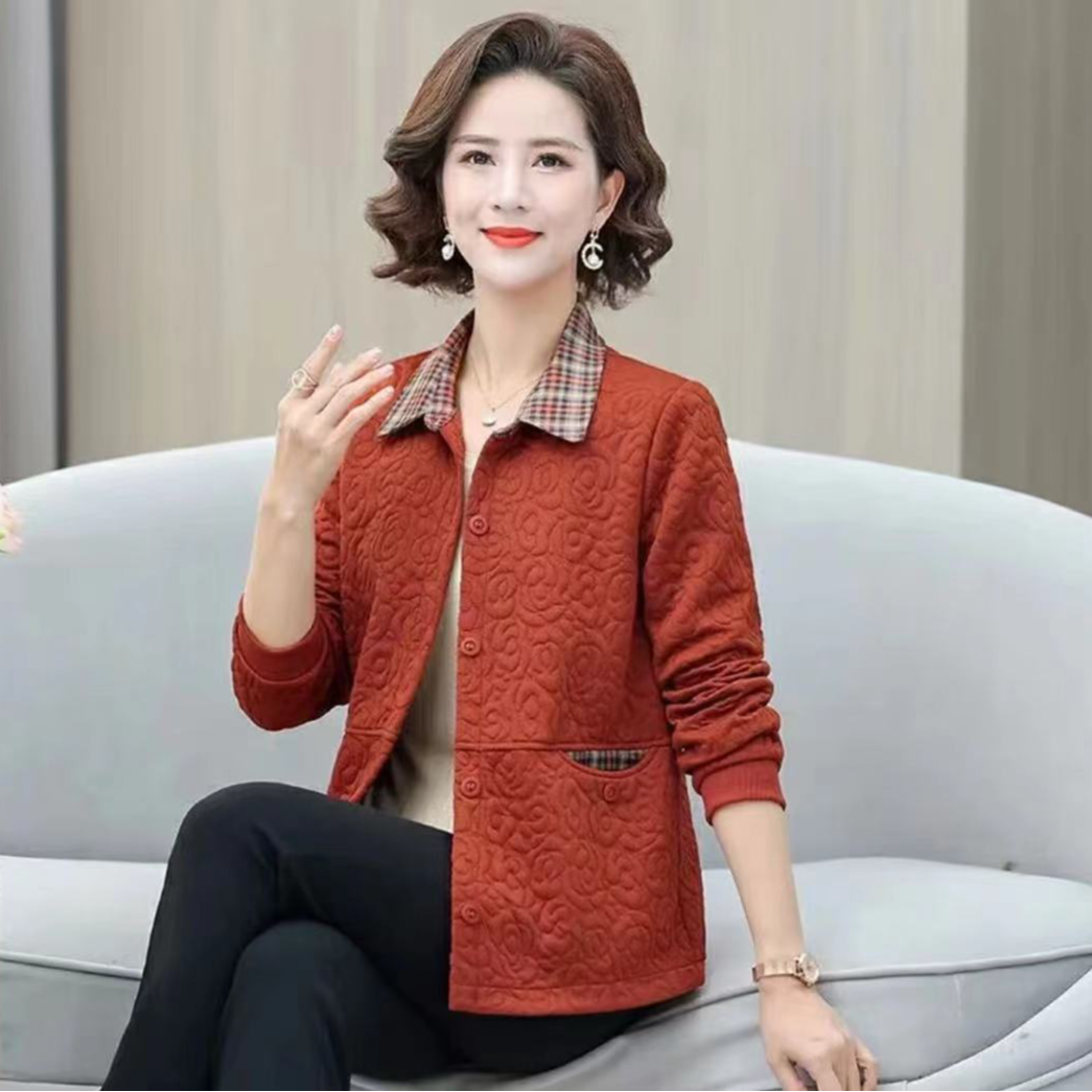 外套女装春秋妈妈装洋气中老年时尚中年大码气质长袖休闲百搭外套