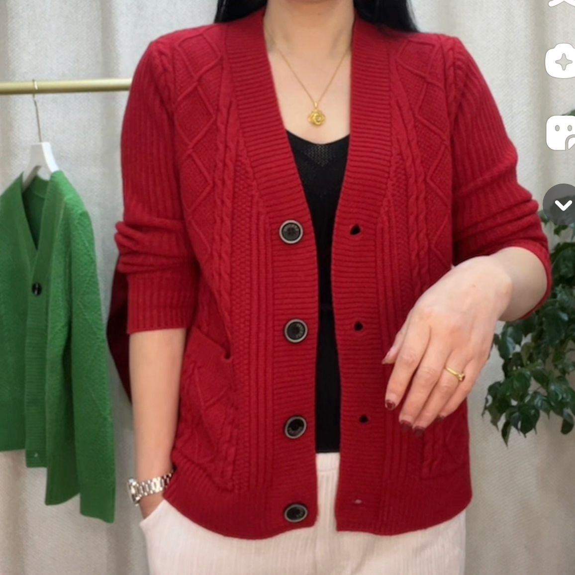 秋冬新款宽松春秋百搭时尚洋气针织女装毛衣女外套A-85