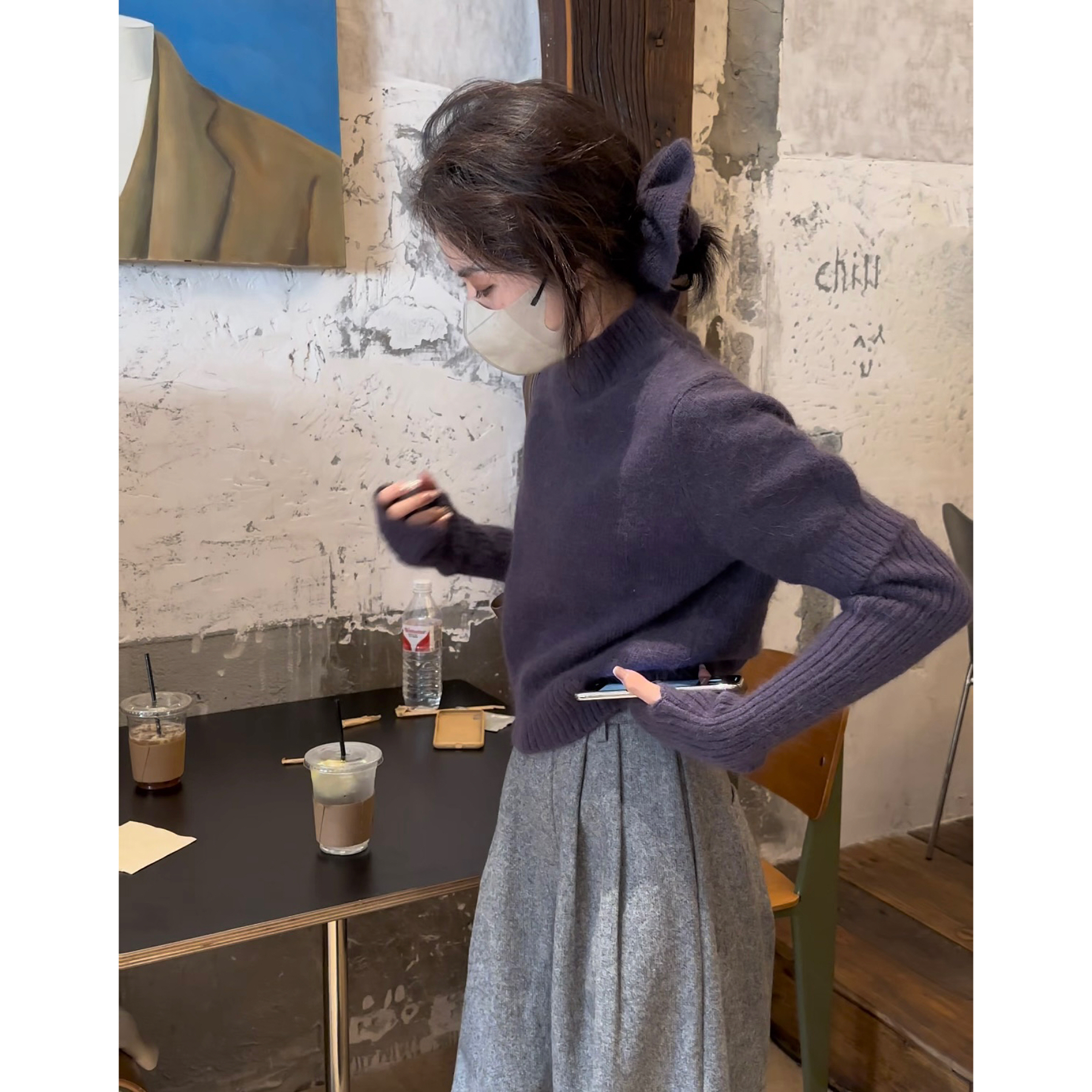 两颗桃 “同款紫色发圈”扎马尾皮筋韩系发饰