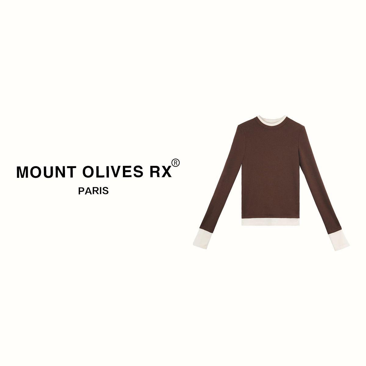 Mount Olives Rx-时尚秋季圆领休闲百搭长袖打底衫T恤-79234LT005