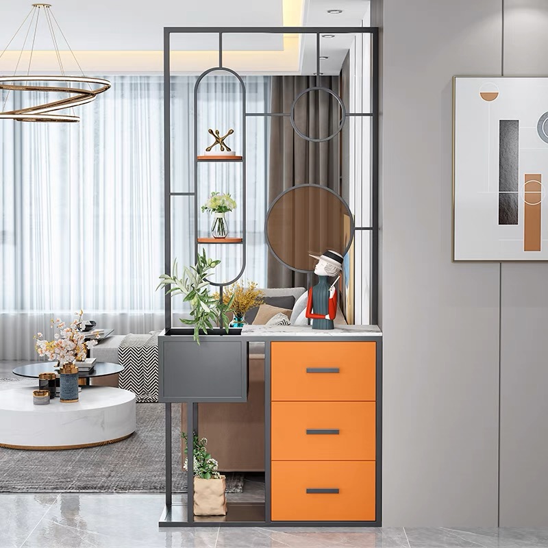 轻奢入户屏风隔断简约现代进门客厅收纳置物装饰玻璃门厅玄关柜