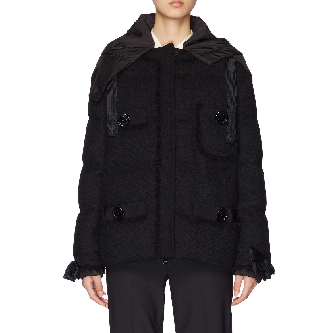 99新 MONCLER 小香风黑色羽绒服 0码