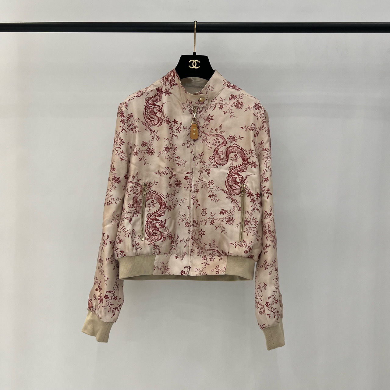 99新 LouisVuitton/路易威登 龙年正反两穿印花真丝夹克 36码 