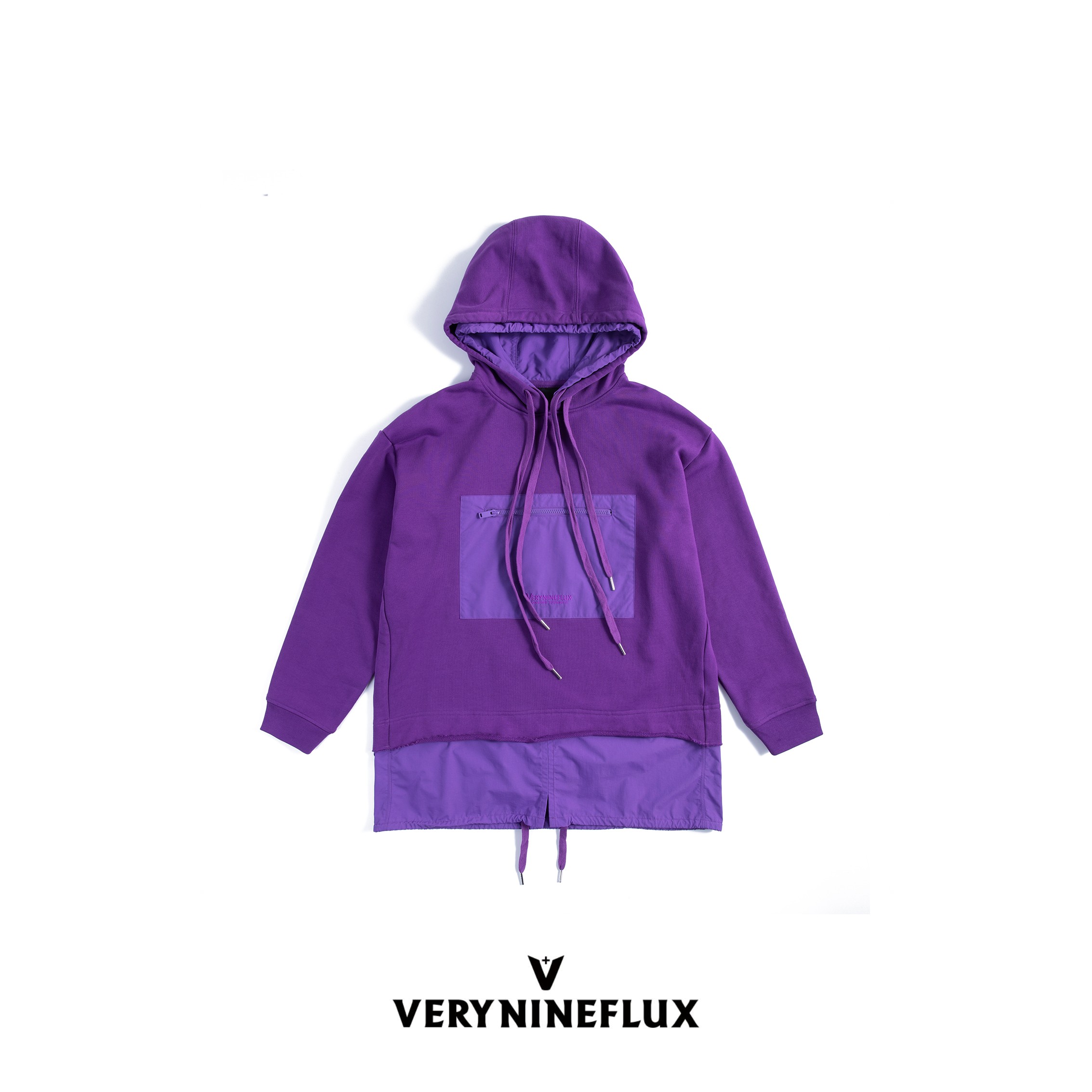 男女同款时尚拼接双层连帽假两件卫衣-V81LW33