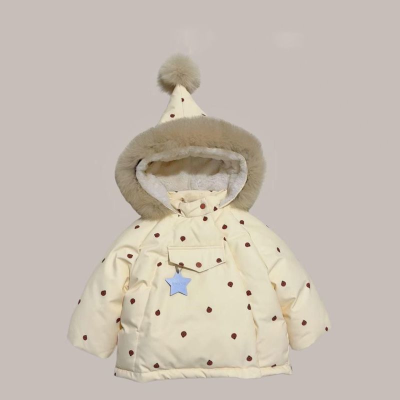 女童外套儿童冬装加绒加厚新款女宝洋气可爱防寒冬季棉袄毛领棉衣