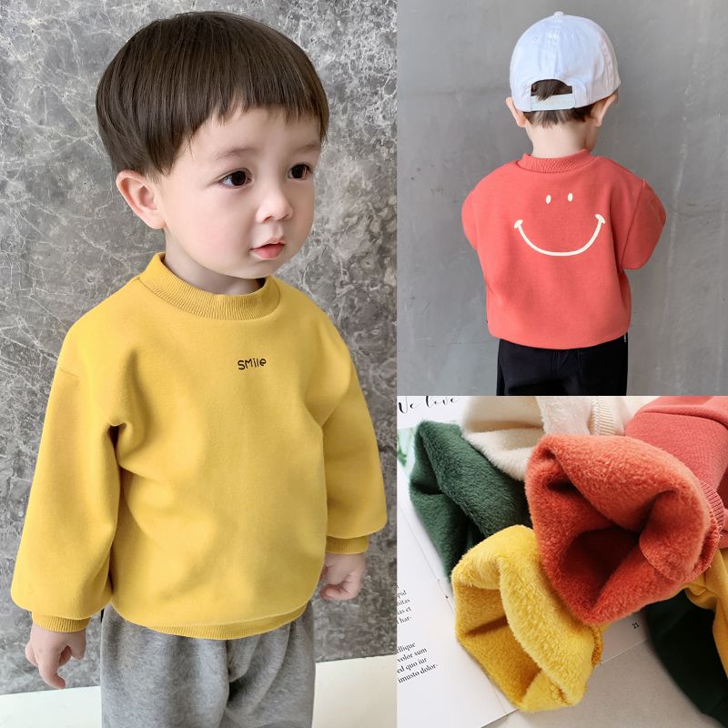 婴儿加绒卫衣冬装秋冬幼儿男童上衣宝宝套头外套小童