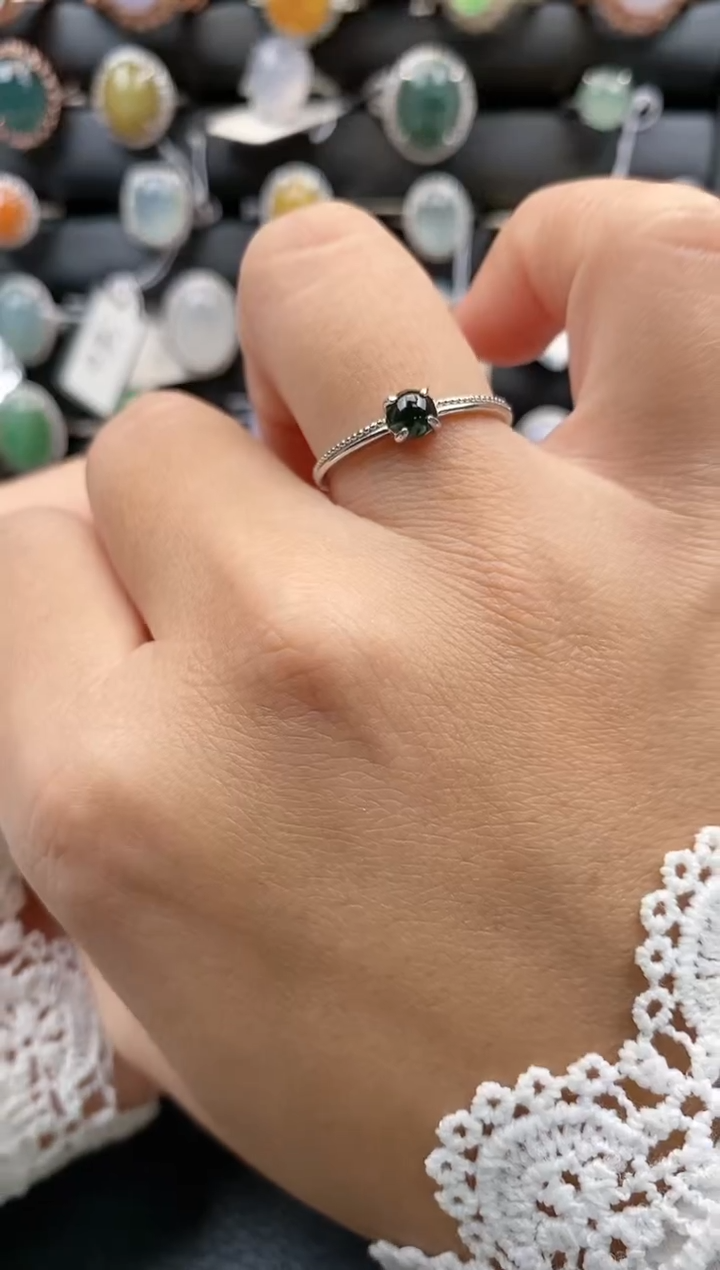 【闪购商品】翡翠戒指银S925镶嵌244