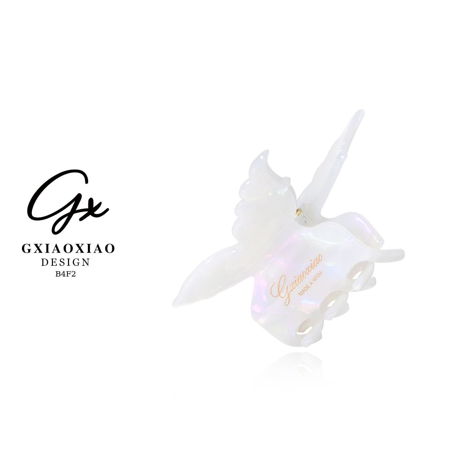 GXX 韩式立体减龄高级感超仙女白色抓夹 B4F2