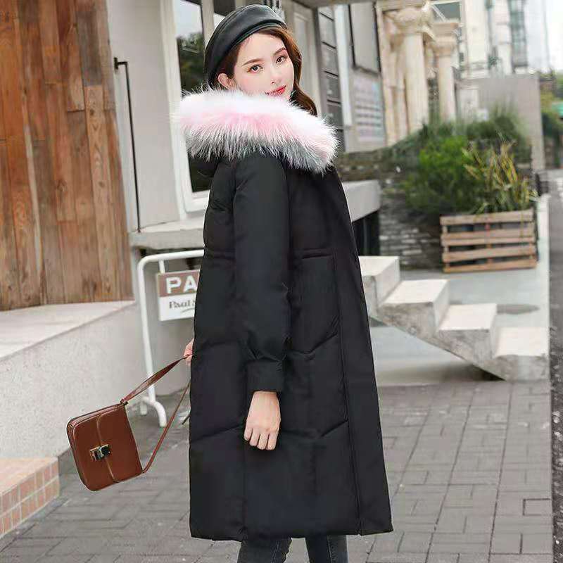 雪中飞2023毛领棉服女长款修身收腰韩版羽绒棉袄款中长款加厚