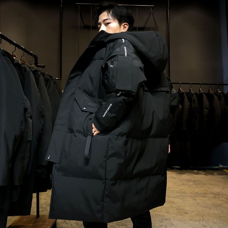 雪中飞羽绒服反季2023新款过膝派克服加厚中长款男士羽绒服冬季白